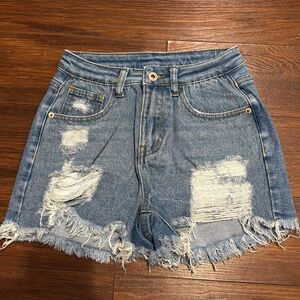 High Waisted Denim Shorts, size 2